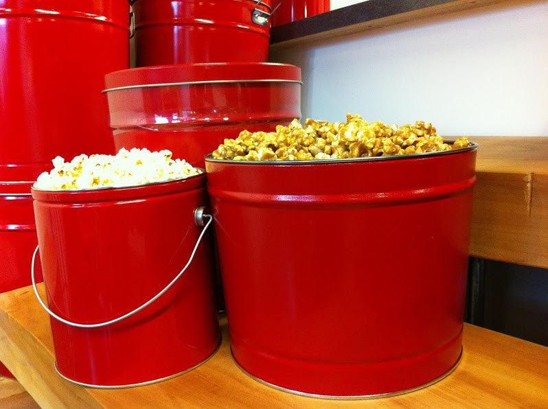 Popcorn Tin — 2 Gallon Tins & 5 Quart Bucket – Schlaegel's Popcorn